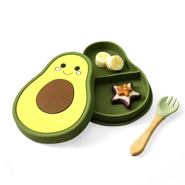 Prato com tampa avocado